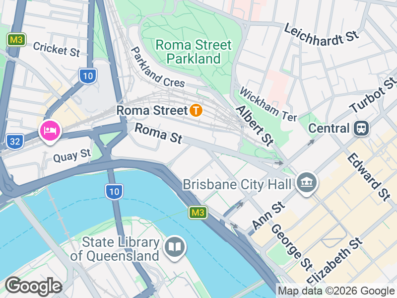 Map showing Momo Chicken and Petrie Terrace