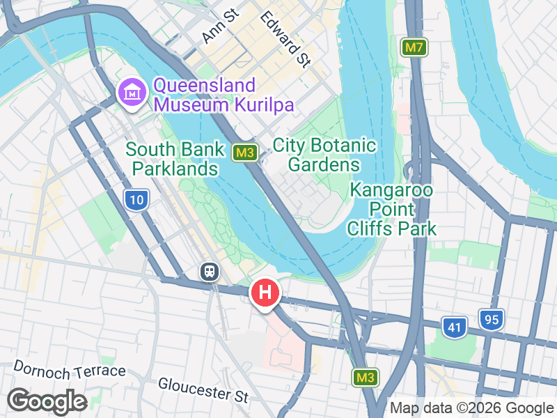 Map showing Momo Chicken and Woolloongabba